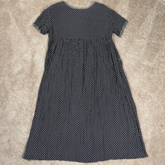 Karen Kane Dress Womens 10 Black White Artsy Bohemian Lagenlook Flowy Maxi Vtg - Picture 9 of 11